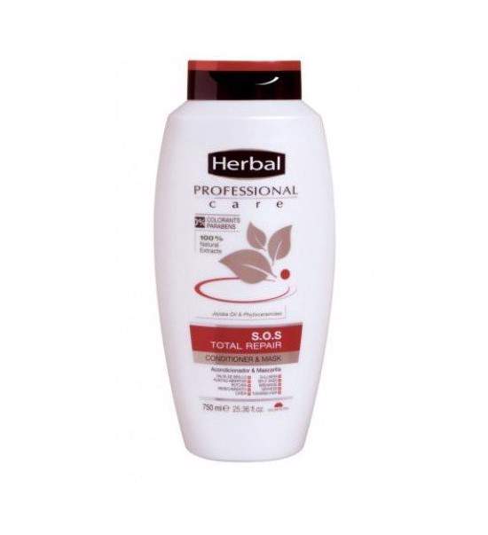 ماسک و نرم‌ کننده ترمیم‌ کننده مو های آسیب‌ دیده هربال SOS Total Repair